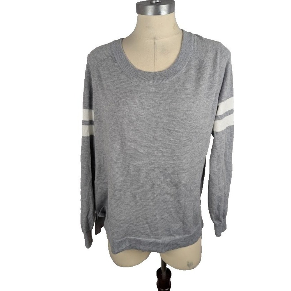 Hippie Rose Womens Juniors Casual Striped Sweater Grey Size XL